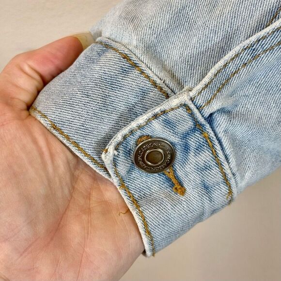 Carbon Savage Embroidered Dragon Rose Distressed Ripped Denim Jacket, Men's XXL - Picture 4 of 12